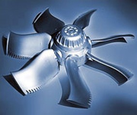 Obr. . 17: (b) Axiln ventiltor s lopatkami s nastavitelnm sklonem (zdroj: Ziehl-Abegg)