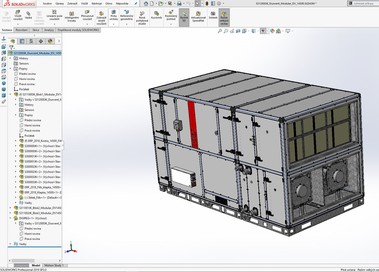 Obr.12: Návrh jednotek DUOVENT® MODULAR v 3D modeláři Solidworks
