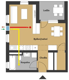 Pklad apartmnu, socilnho bytu nebo hotelovho pokoje do 50 m2