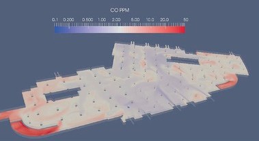 Vizualizace koncentrací oxidu uhelnatého