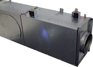 Obr. 5b Vmnk Zehnder ComfoPost pro dohev, dochlazovn a odvlhovn vzduchu se obvykle instaluje ped akustick tlumi a rozdlova ComfoWell, vodorovn nebo svisle.
