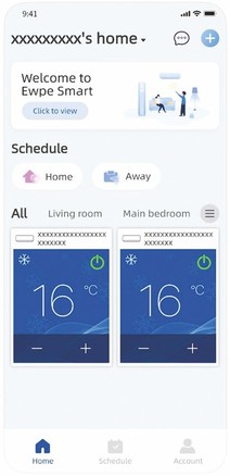 Obr. 3 vodn obrazovka mobiln aplikace Ewpe Smart (climaVAIR multi)