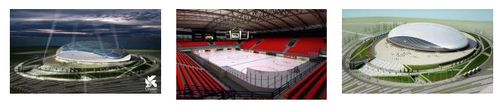 dven vzduchov clony Defender VTS olympyjsk stadionu Bolshoy Ice Palace v Soi