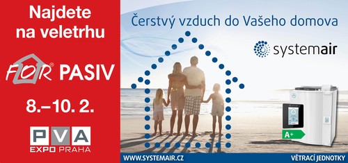 Systemair na veletrhu For Pasiv v arelu PVA EXPO PRAHA Letany 8.-10.2.2018, stnek 5A21