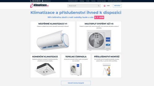 Nov profesionln e-shop klimatizac www.e-klimatizace.cz