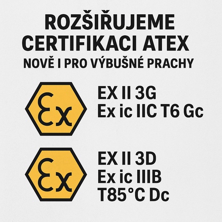 Rozšiřujeme certifikaci ATEX - nově i pro výbušné prachy!